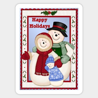 Snowman Snow Family Christmas Sticker